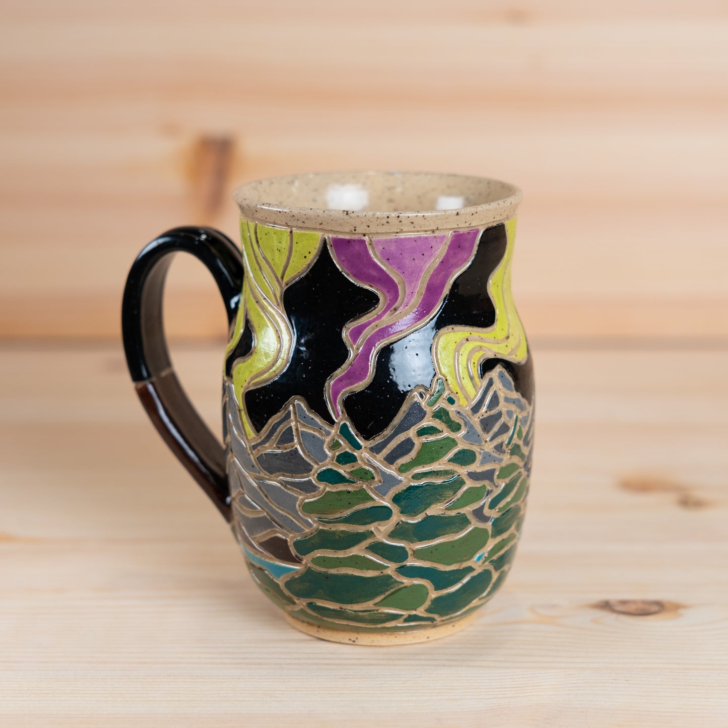 Aurora Borealis Mountain Mug