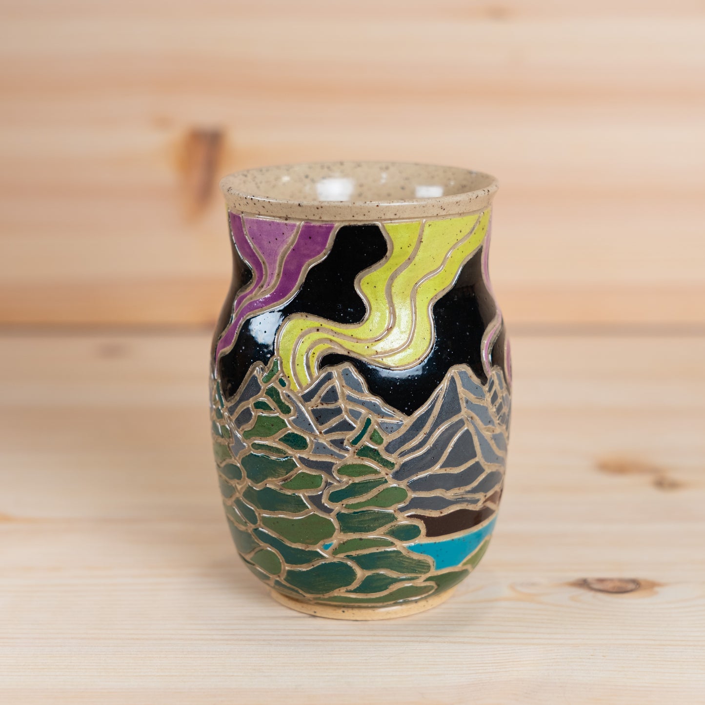 Aurora Borealis Mountain Mug