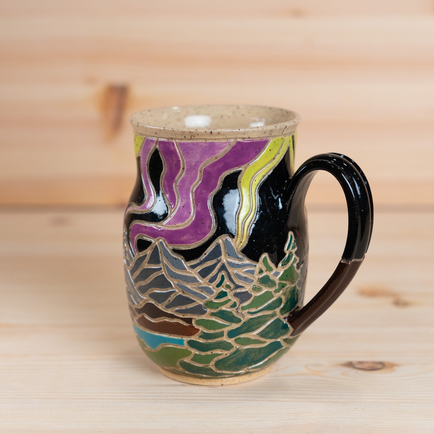 Aurora Borealis Mountain Mug