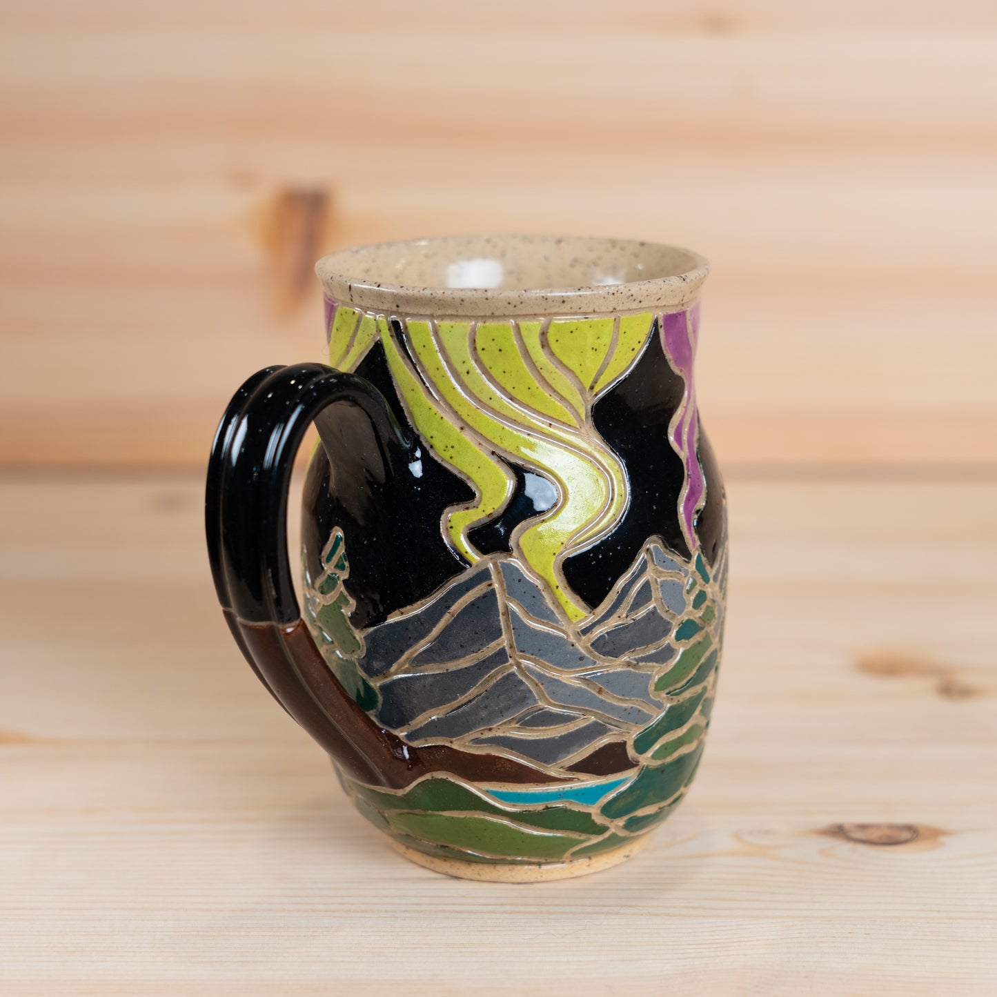 Aurora Borealis Mountain Mug