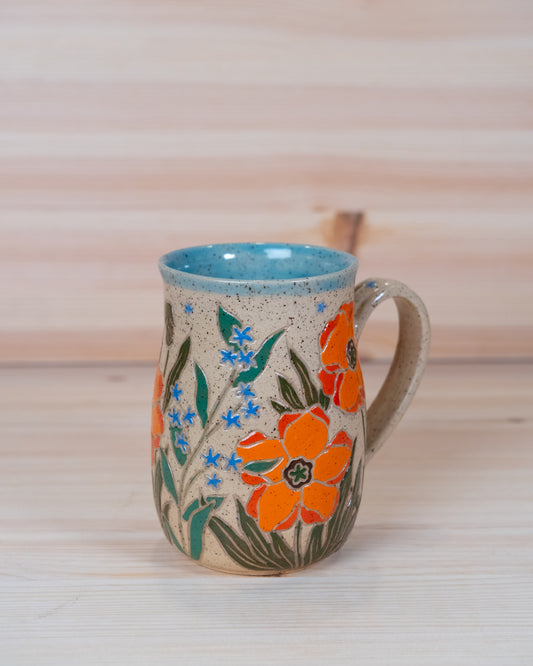 Poppy & Forget-me-not Mug - 001