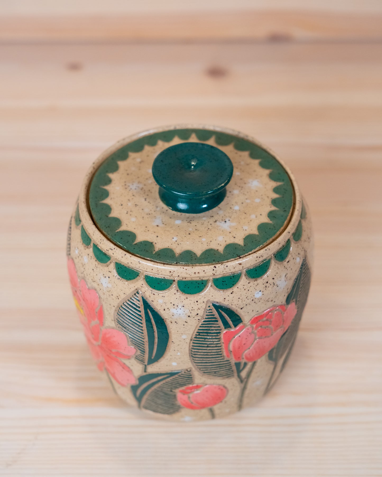 Peony Lidded Jar