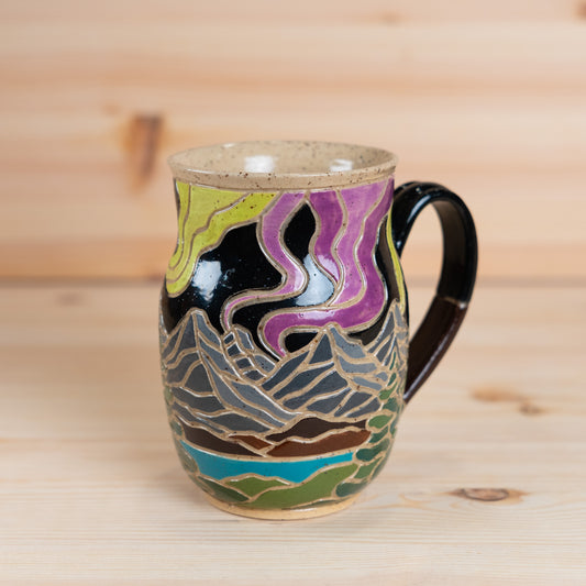 Aurora Borealis Mountain Mug